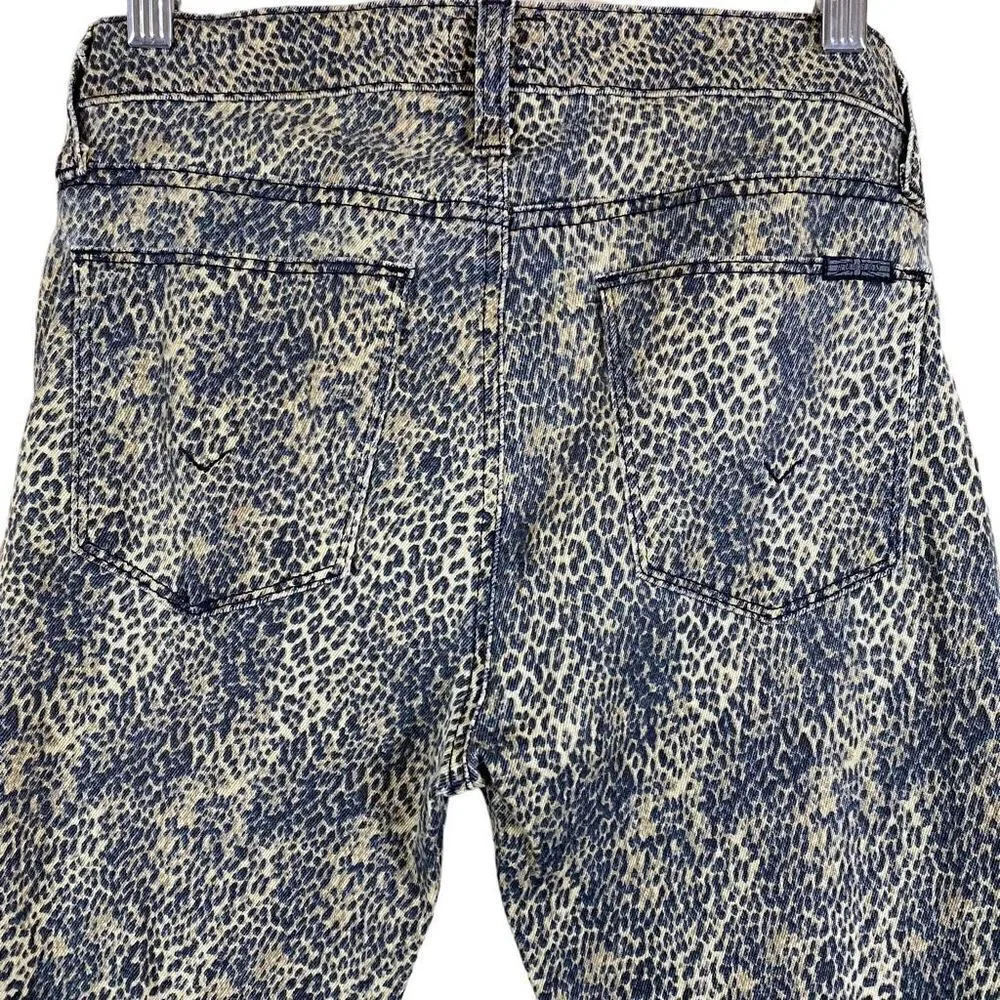 HUDSON Cheetah Print Nico Super Skinny Mid-rise Jeans